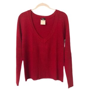 Dolce & Gabbana Ribbed V Neck Sweater Shirt Red 10